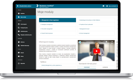 Modern e-learning system with video lectures and online library